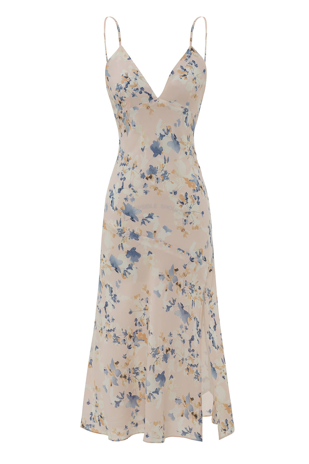 Rosa blommig Boho sommarklänning med slits