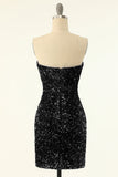 Svarta Paljett Bodycon Cocktailklänning