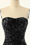Svarta Paljett Bodycon Cocktailklänning