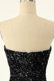 Svarta Paljett Bodycon Cocktailklänning