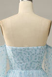 Himmelsblå Off-Shoulder Balklänning