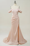 Blush Off-Shoulder Sjöjungfru Balklänning