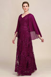 Bourgogne Batwing Sleeves pärlstav mor till brudklänningen