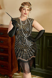 Gyllene Paljetter Plus Size 1920-Tals Gatsby Klänning Med 20-Talets Tillbehör Set