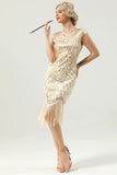Svart Gatsby Glitter Fringe 20 Tals Gatsby Klänning