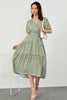 Load image into Gallery viewer, Tryck grön sommar boho klänning