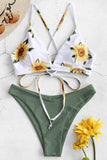 Blommig tryckt sommarbikini
