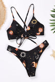 Blommig tryckt sommarbikini