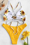 Blommig tryckt sommarbikini