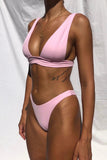 Tvådelad solid bikini