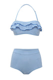 Blå Stripes Tvådelad Bikini