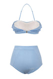 Blå Stripes Tvådelad Bikini