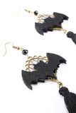 Svarta Halloween Bat Drop Örhängen