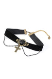 Svart Halloween Cross Chain Choker