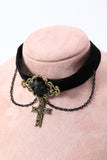 Svart Halloween Cross Chain Choker
