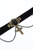 Svart Halloween Cross Chain Choker