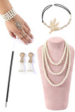 20-Tals Flapper Golden/Silver Tillbehör Set