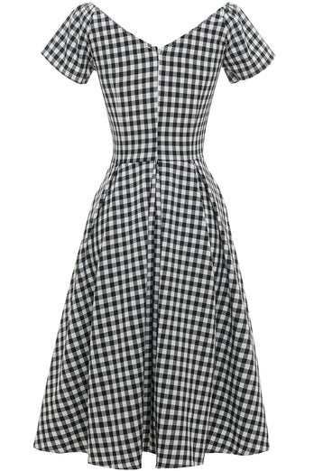 Svartvit Rutig vintage 50 Tals klänning