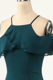 Grön Off-shoulder Balklänning