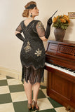Plus Size 20 Tals Gatsby Paljett Klänning