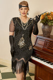 Plus Size 20 Tals Gatsby Paljett Klänning