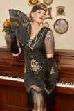 Plus Size 20 Tals Gatsby Paljett Klänning