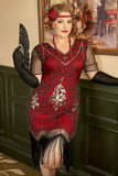Plus Size 20 Tals Gatsby Paljett Klänning