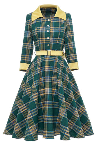 Grön Rutig Vintage Kläder