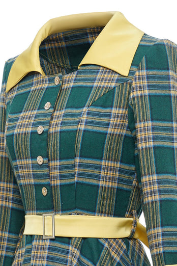 Grön Rutig Vintage Kläder