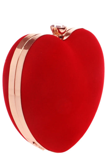 Röd sammet hjärta handväska