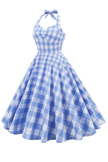 Hepburn Retro British Rutig Klänning