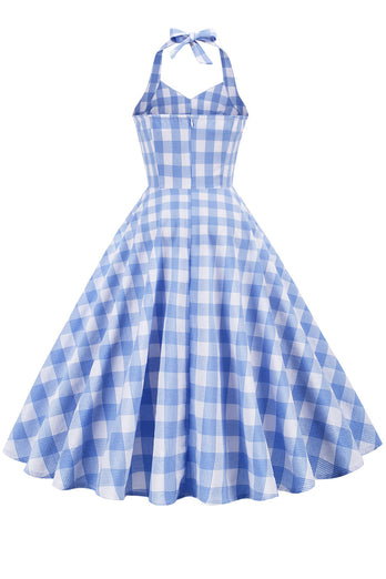 Hepburn Retro British Rutig Klänning