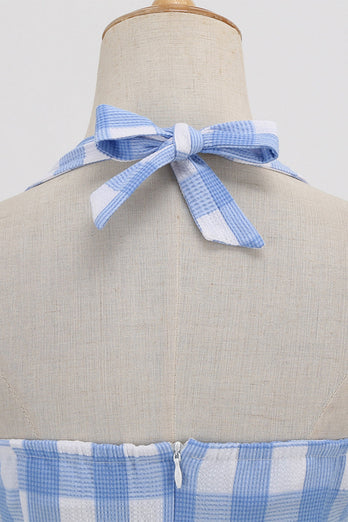 Hepburn Retro British Rutig Klänning