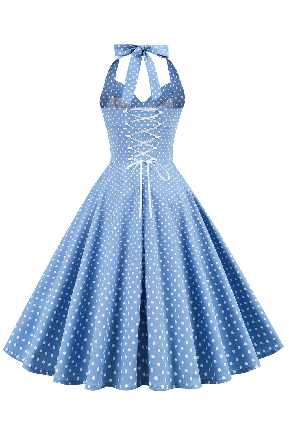 Retro Prickig Halterneck Klänning