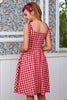 Load image into Gallery viewer, Röd pläd vintage klänning med bågar