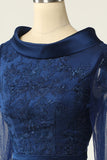 Navy Långa ärmar Bodycon Mother Dress