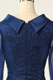 Navy Långa ärmar Bodycon Mother Dress
