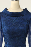 Navy Långa ärmar Bodycon Mother Dress