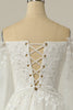 Load image into Gallery viewer, Lyxig a line off the Shoulder White Wedding Dress med Appliques