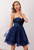 Load image into Gallery viewer, Navy Short Tulle Cocktailklänning