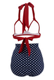 Polka Dots Halter Bikini Badkläder