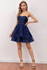 Load image into Gallery viewer, Navy Short Tulle Cocktailklänning