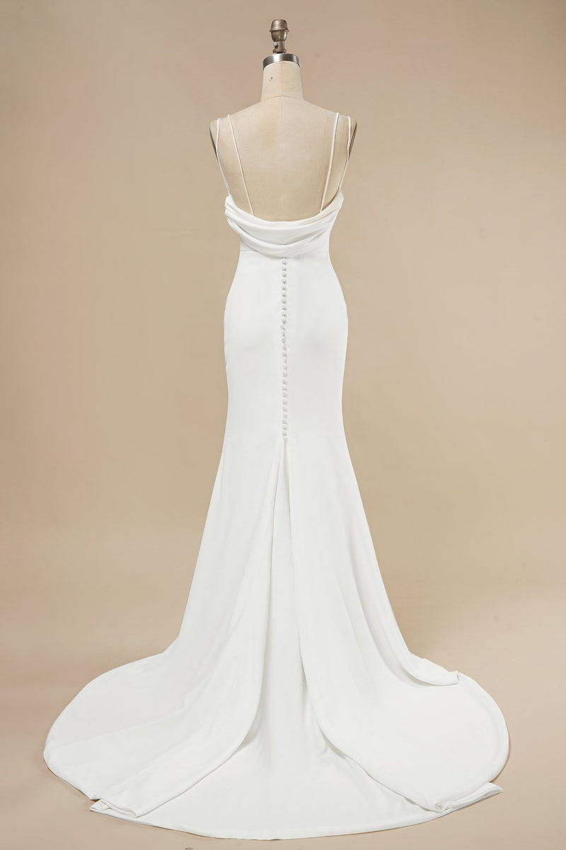 Load image into Gallery viewer, Sjöjungfru Boho bröllopsklänning med volanger