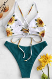 Blommig tryckt sommarbikini