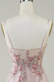 Rodna Corset A-Linje Lång Balklänning med Blommor